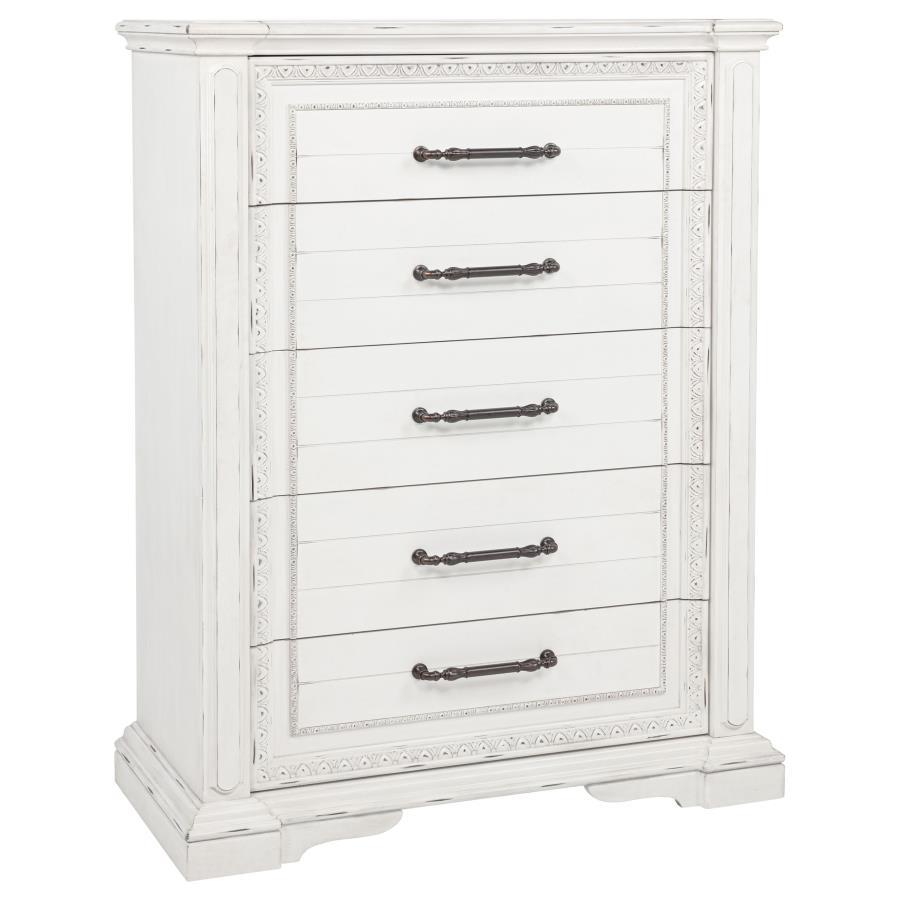 Coaster Furniture Mckinney - 5-Drawer Bedroom Chest Of Drawers - Vintage White
