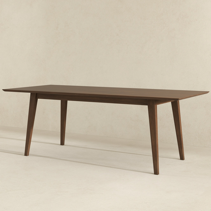 Levi Modern Solid Wood 86" Rectangular Dining Kitchen Table in Brown