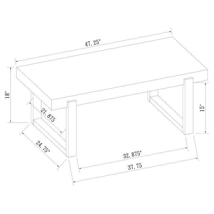 Coaster Furniture 753398 Pala Rectangular Coffee Table White High Gloss and Natural