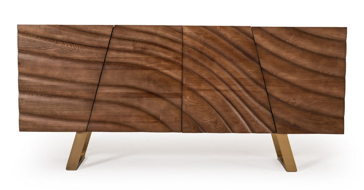 Finley Mid-Century Walnut &amp; Gold Buffet