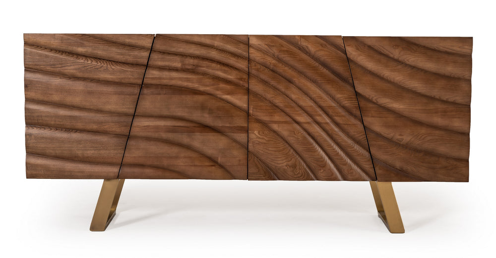 Finley Mid-Century Walnut & Gold Buffet - View 2