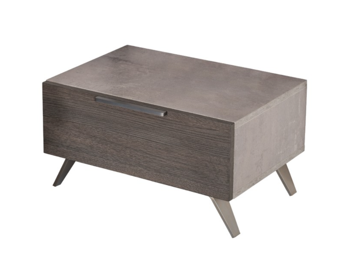 Bronx Italian Modern Faux Concrete &amp; Grey Nightstand