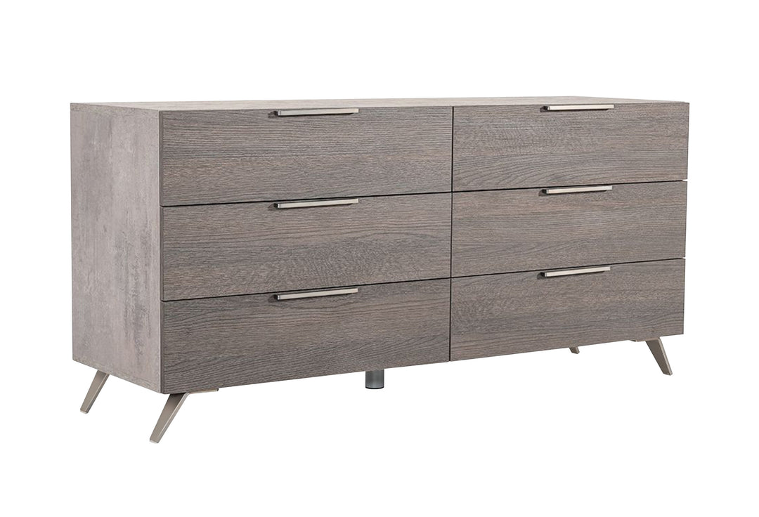 Bronx Italian Modern Faux Concrete & Grey Dresser