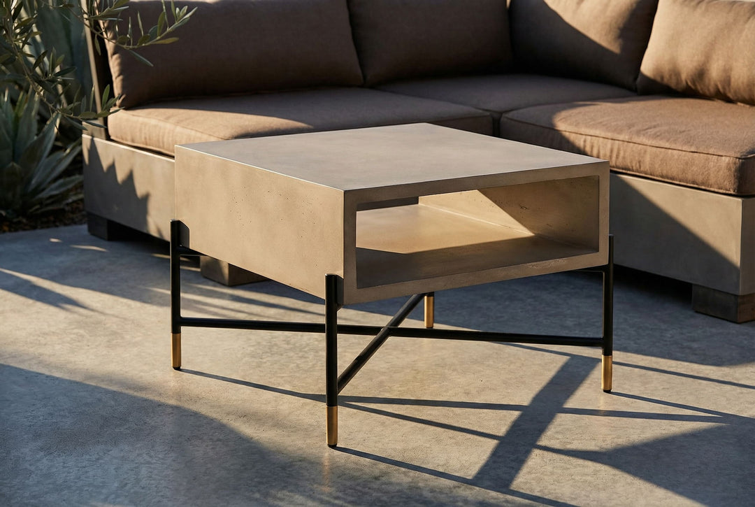 Walker Modern Concrete & Metal Coffee Table