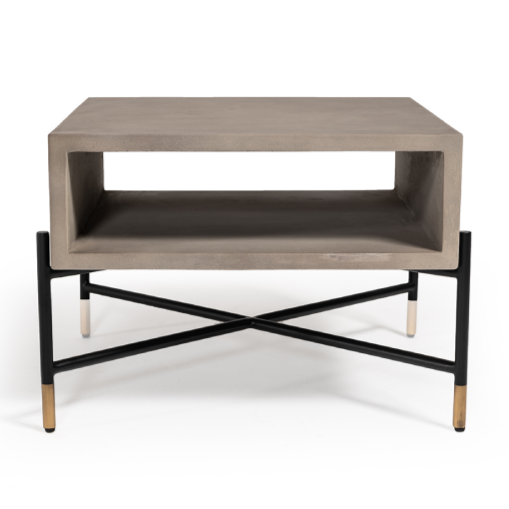 Walker Modern Concrete &amp; Metal Coffee Table