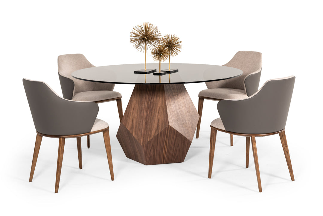 Rackham Mid-Century Walnut Round Dining Table