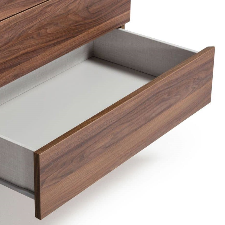 Palermo - Italian Modern Faux Concrete & Walnut 4-Piece Bedroom Set