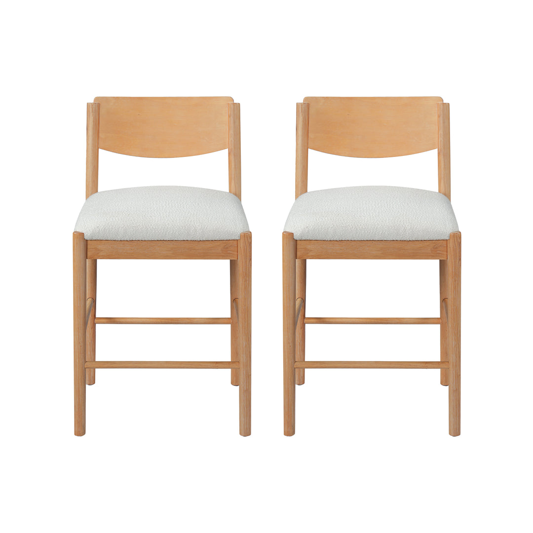 Farmhouse Rubberwood Counter Stool – Natural (Set of 2)