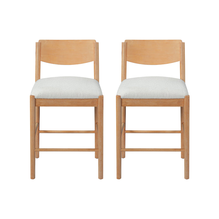 Farmhouse Rubberwood Counter Stool – Natural (Set of 2)