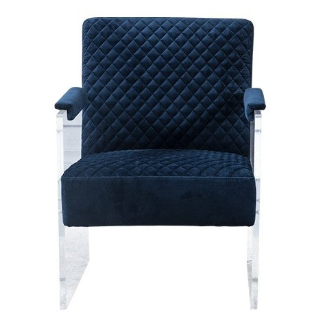 Edmond Modern Blue Velvet &amp; Acrylic Lounge Chair