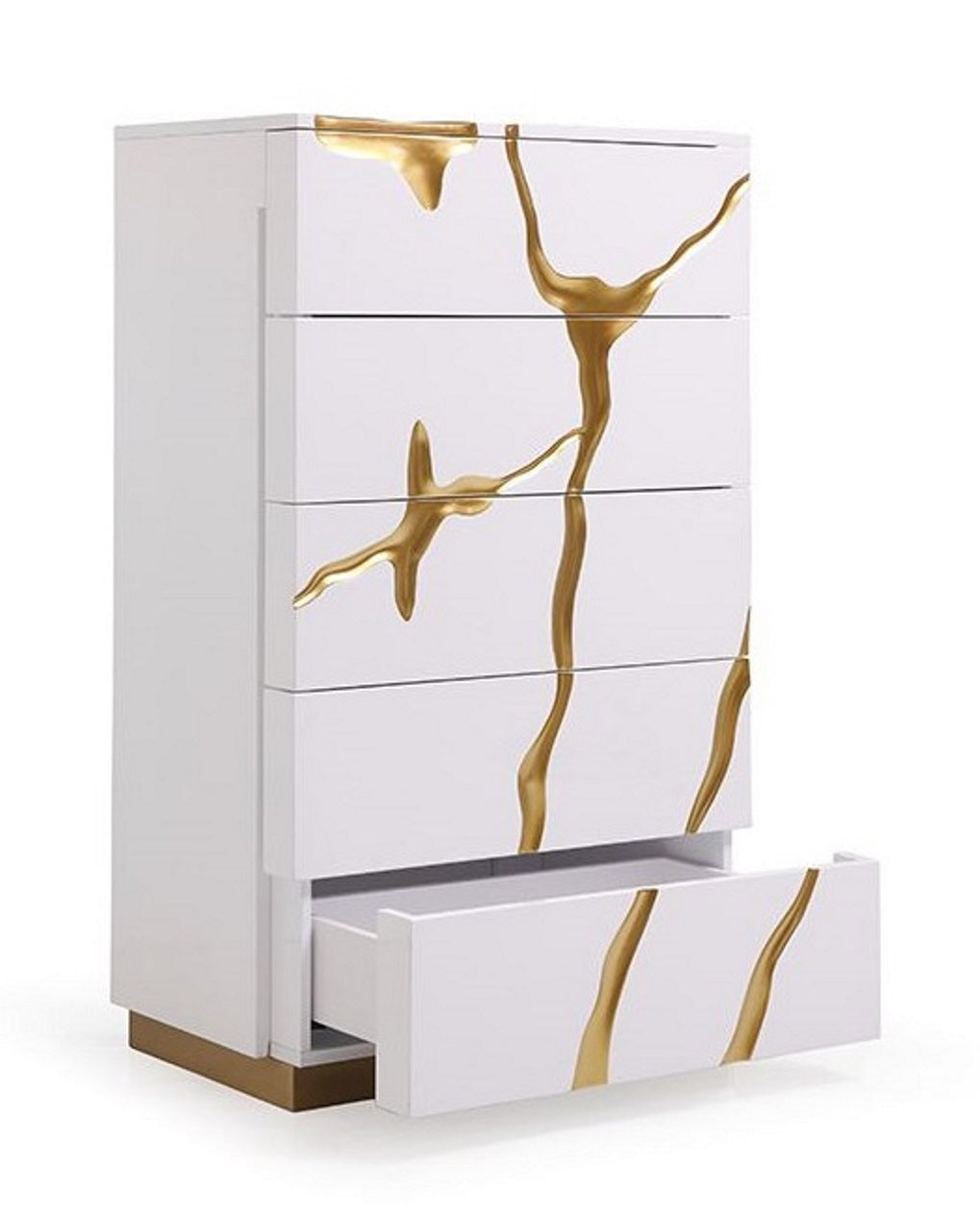 Aspen Modern White & Gold Chest