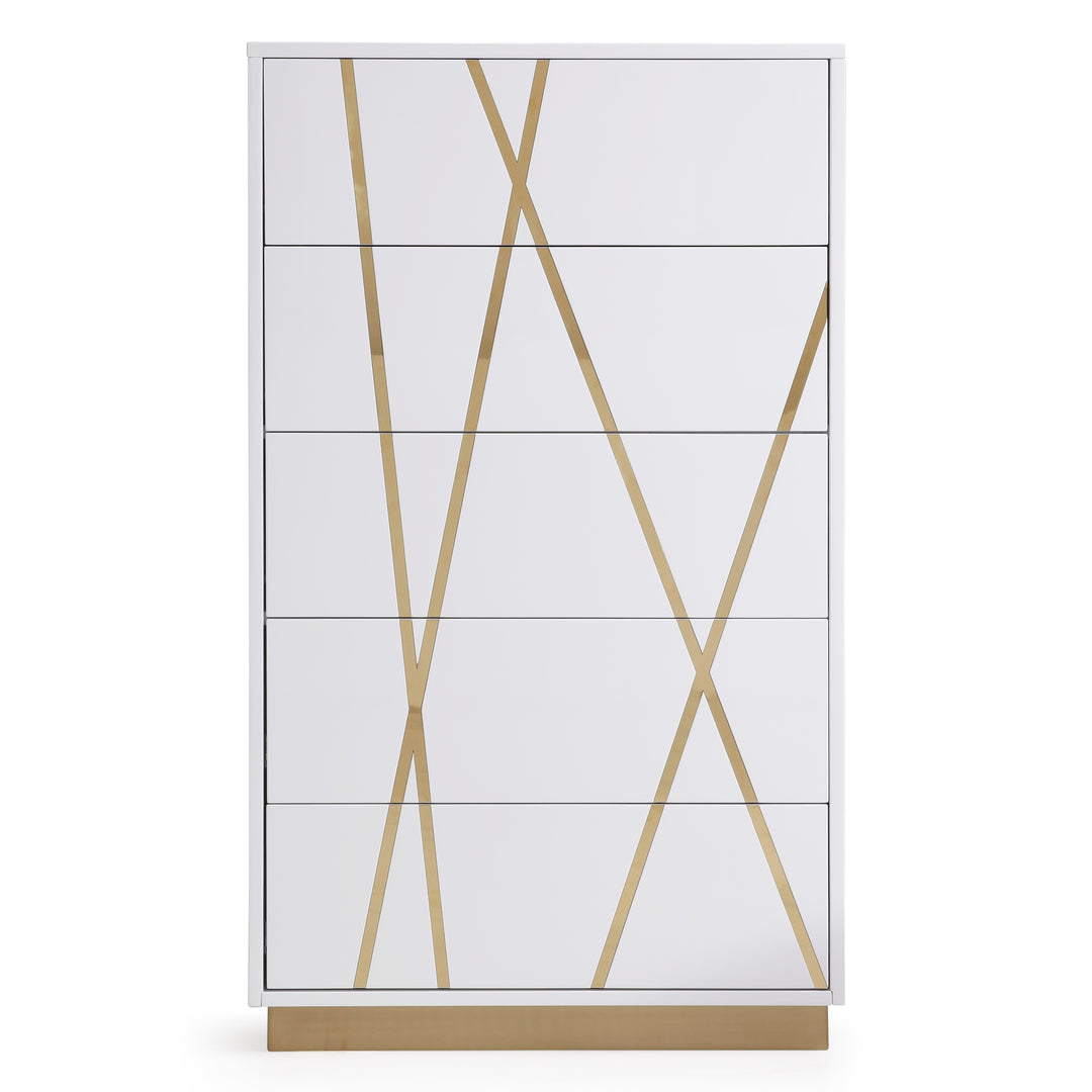 Nixa Modern White & Gold Chest