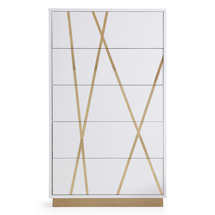 Nixa Modern White &amp; Gold Chest