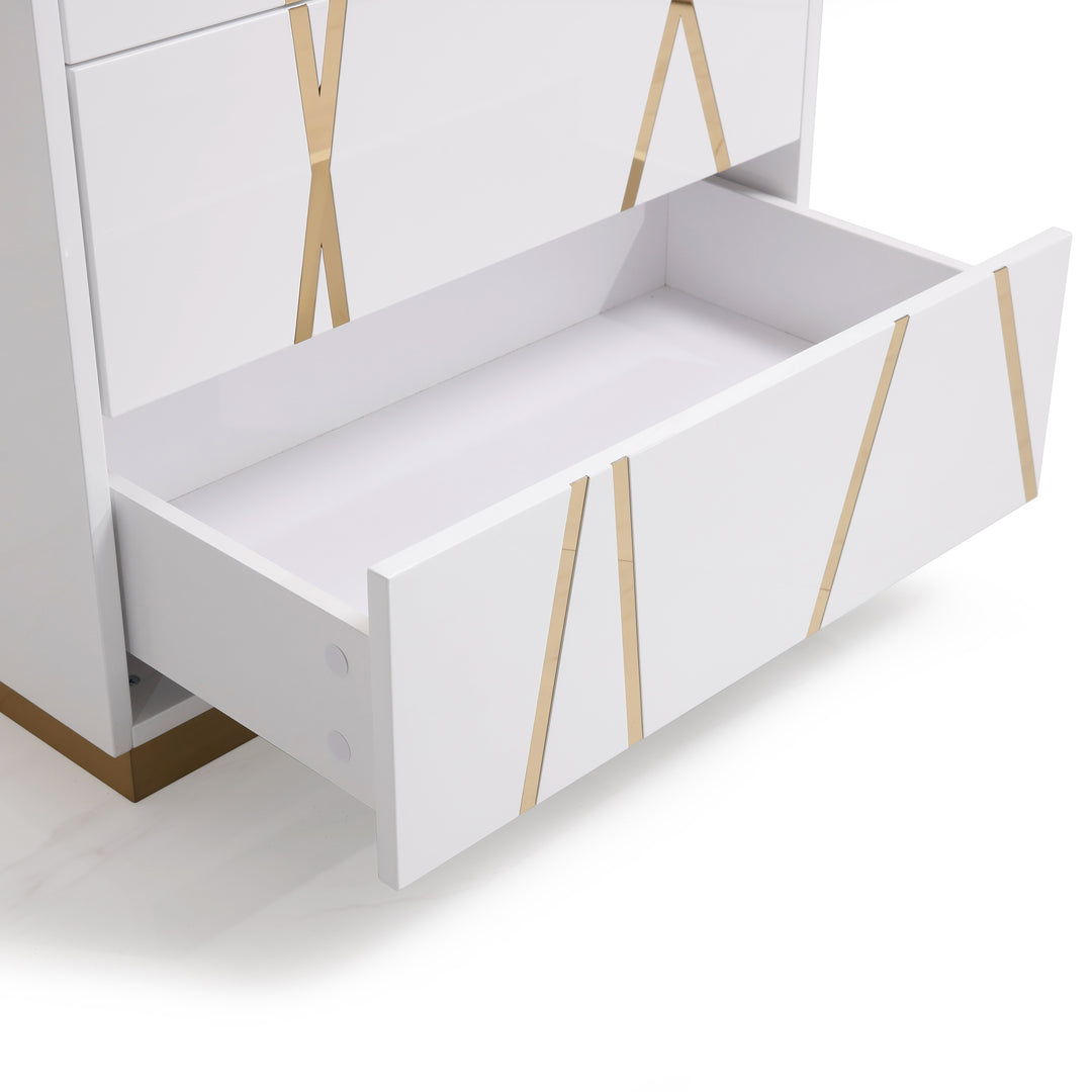 Nixa Modern White & Gold Chest