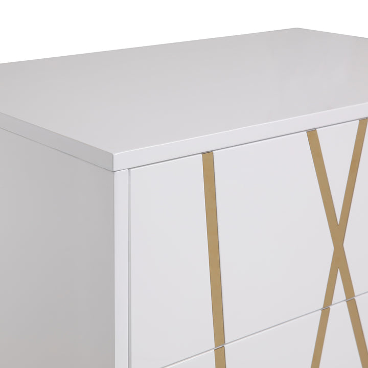 Nixa Modern White &amp; Gold Chest