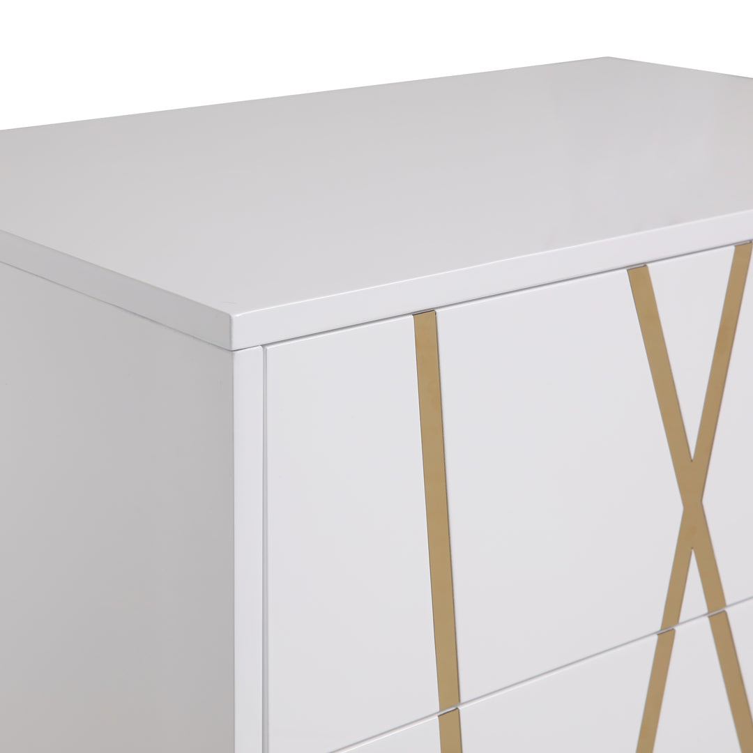 Nixa Modern White & Gold Chest