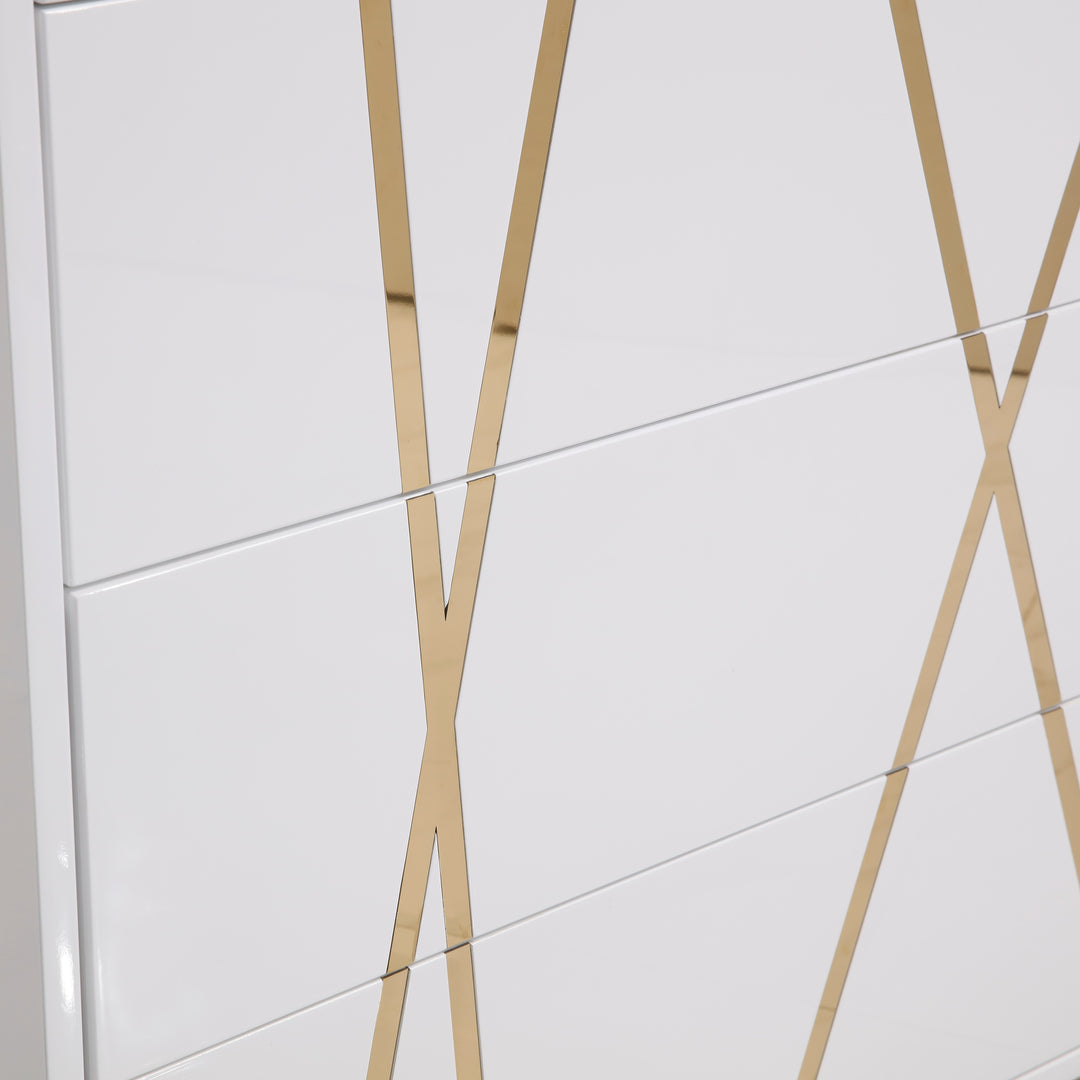 Nixa Modern White & Gold Chest