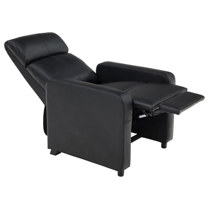 Toohey - 7 Piece 4-Seater Upholstered Tufted Recliner Living Room Set - Black