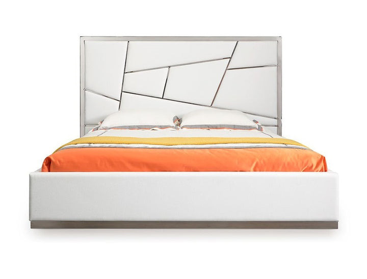 Chrysler Modern White Bonded Leather Bed