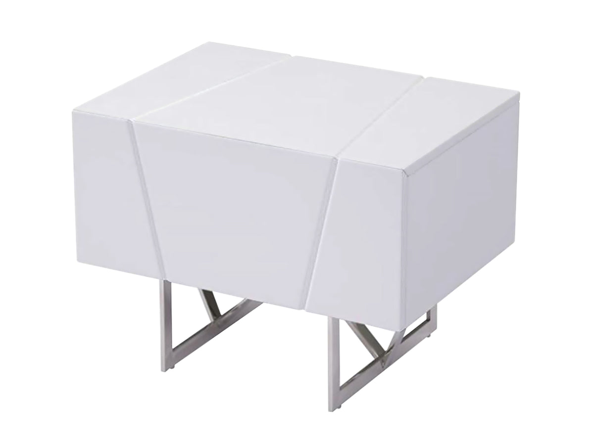 Chrysler Modern White Nightstand - View 2