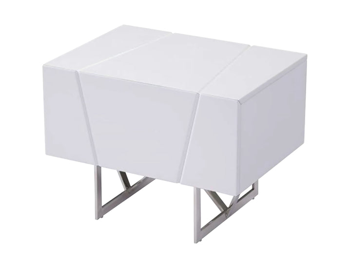 Chrysler Modern White Nightstand - View 2