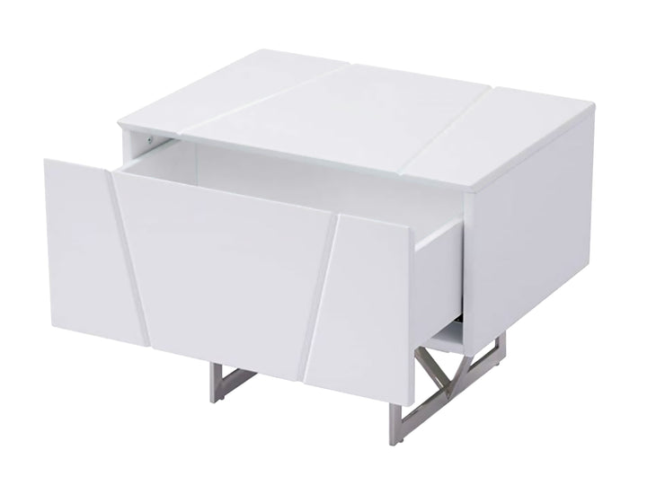 Chrysler Modern White Nightstand - View 3