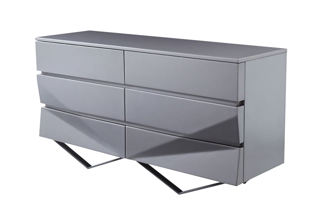 Duke Modern Grey & Black Gun Chrome Dresser