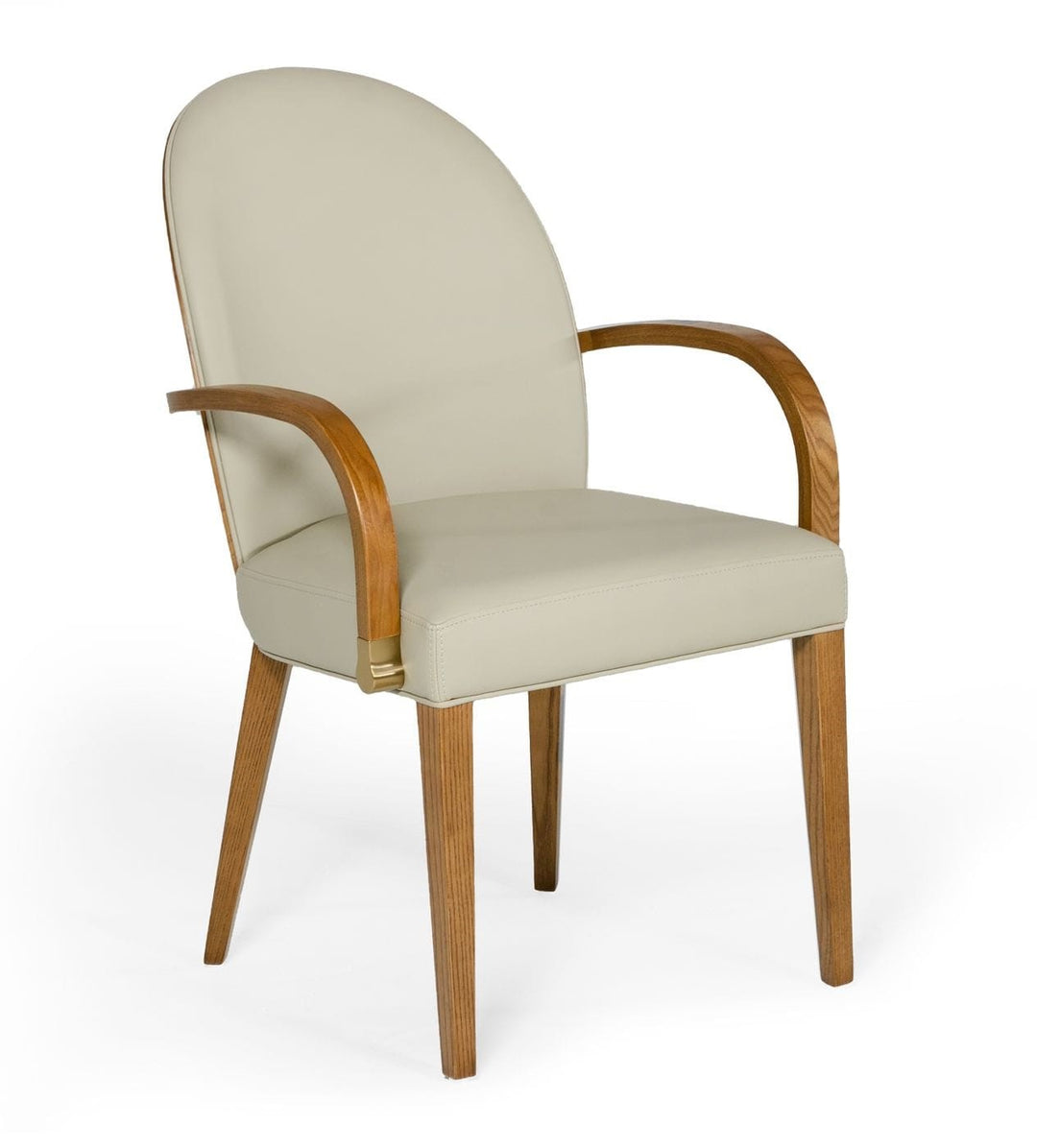 Rexford Modern Taupe & Walnut Dining Armchair