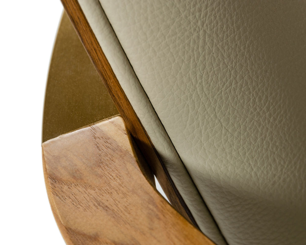 Rexford Modern Taupe & Walnut Dining Armchair - View 4