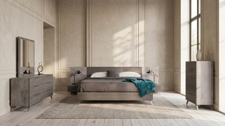Bronx Italian Modern Faux Concrete &amp; Grey Chest