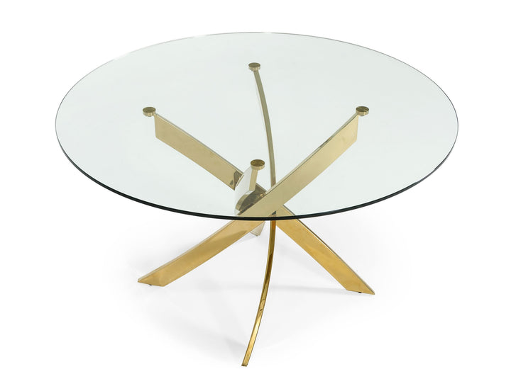 Pyrite - Modern Round Glass Dining Table