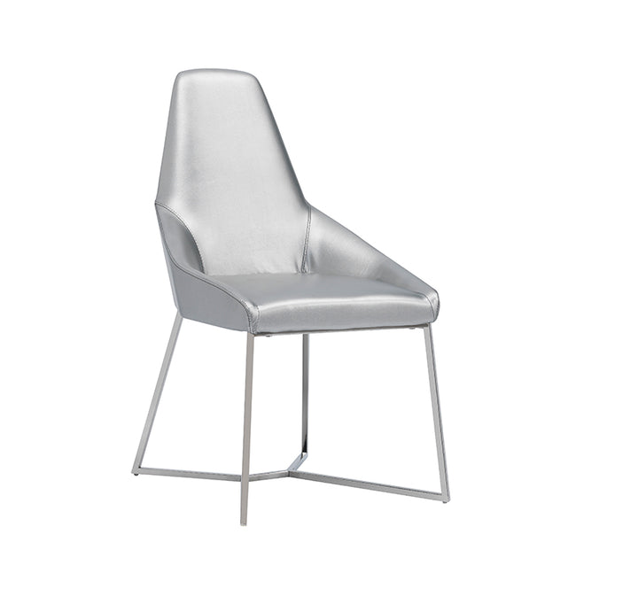 Sarah Modern Pearl Grey Leatherette Dining Chair (Set of 2)