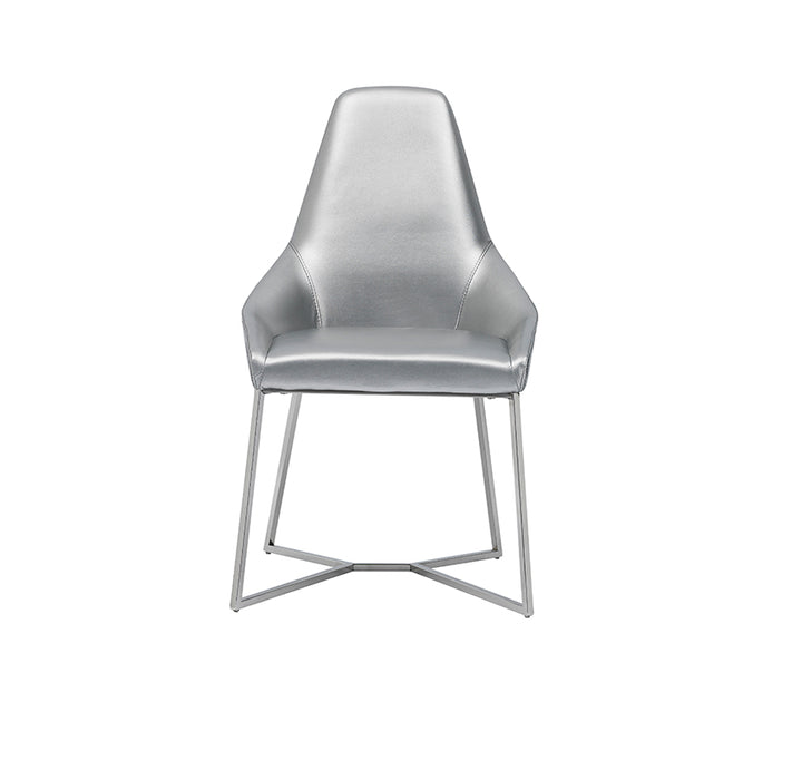 Sarah Modern Pearl Grey Leatherette Dining Chair (Set of 2)