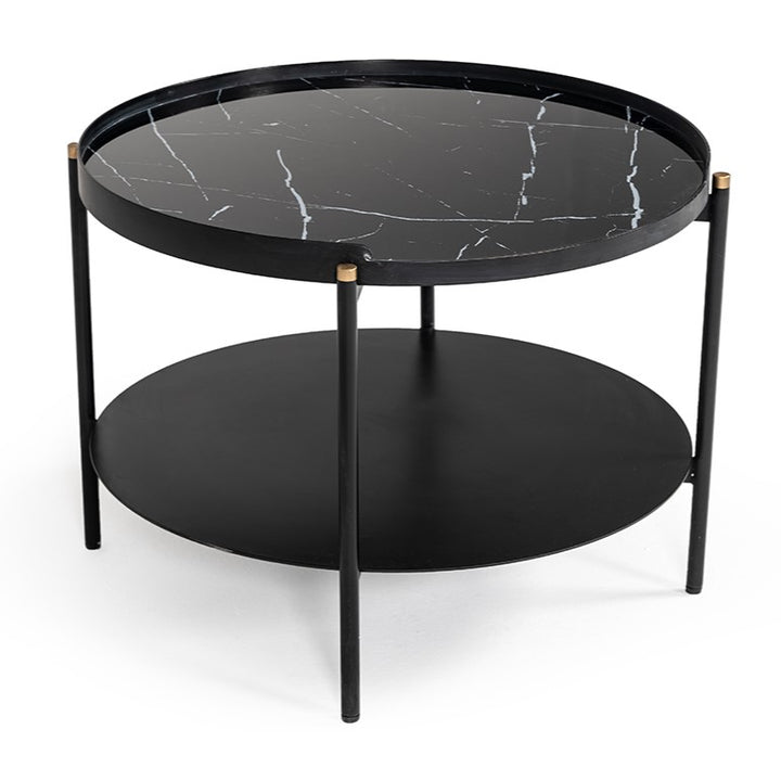 Randal Modern Round Black Metal Coffee Table