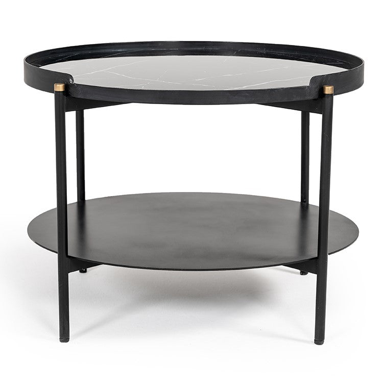 Randal Modern Round Black Metal Coffee Table
