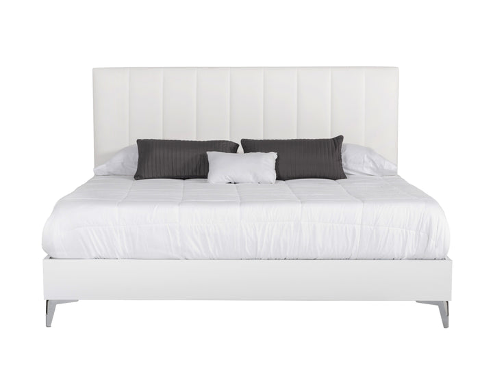 Angela - Italian Modern White Eco Leather Bed
