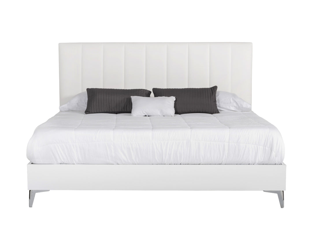 Angela - Italian Modern White Eco Leather Bed