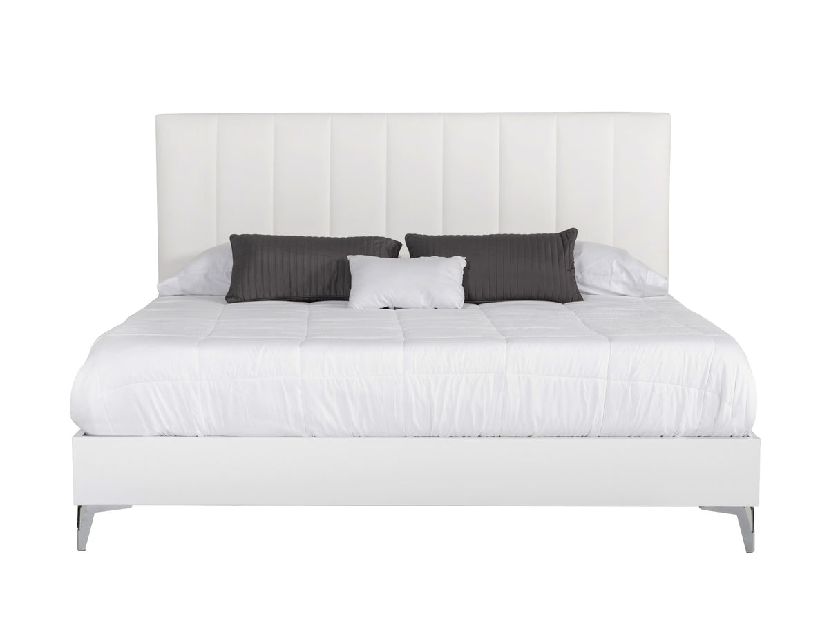 Angela - Italian Modern White Eco Leather Bed
