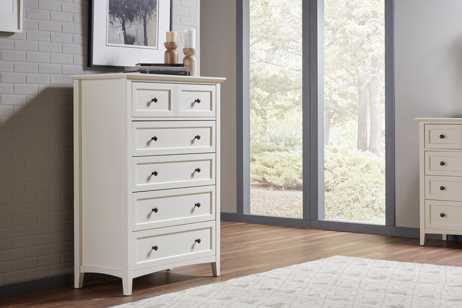 Modus Furniture 4NA484A Paragon Five Drawer Chest in White (2024)
