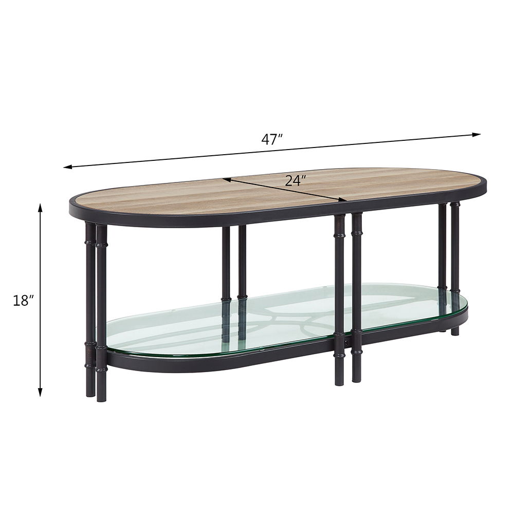 Brantley - Coffee Table - Oak & Sandy Black