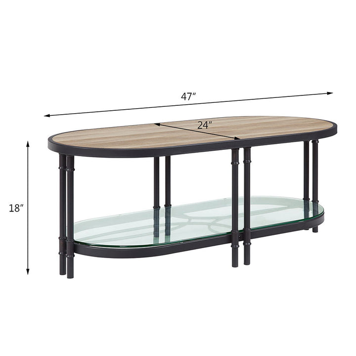Brantley - Coffee Table - Oak & Sandy Black