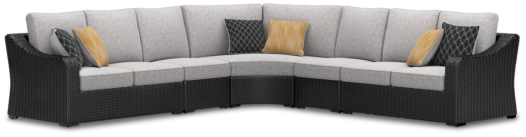Beachcroft - 5-Piece Outdoor Sectional - Black / Light Gray by Ashley Furniture product image