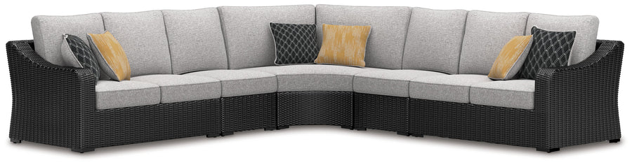 Beachcroft - 5-Piece Outdoor Sectional - Black / Light Gray by Ashley Furniture product image