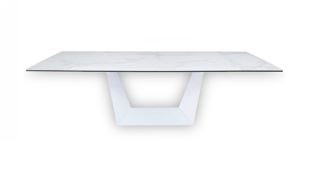 Baldwin - Modern White Ceramic Extendable Dining Table