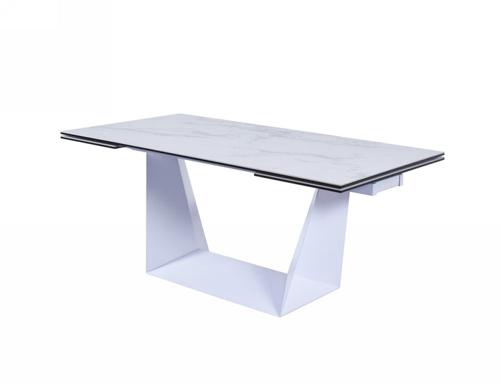 Baldwin - Modern White Ceramic Extendable Dining Table