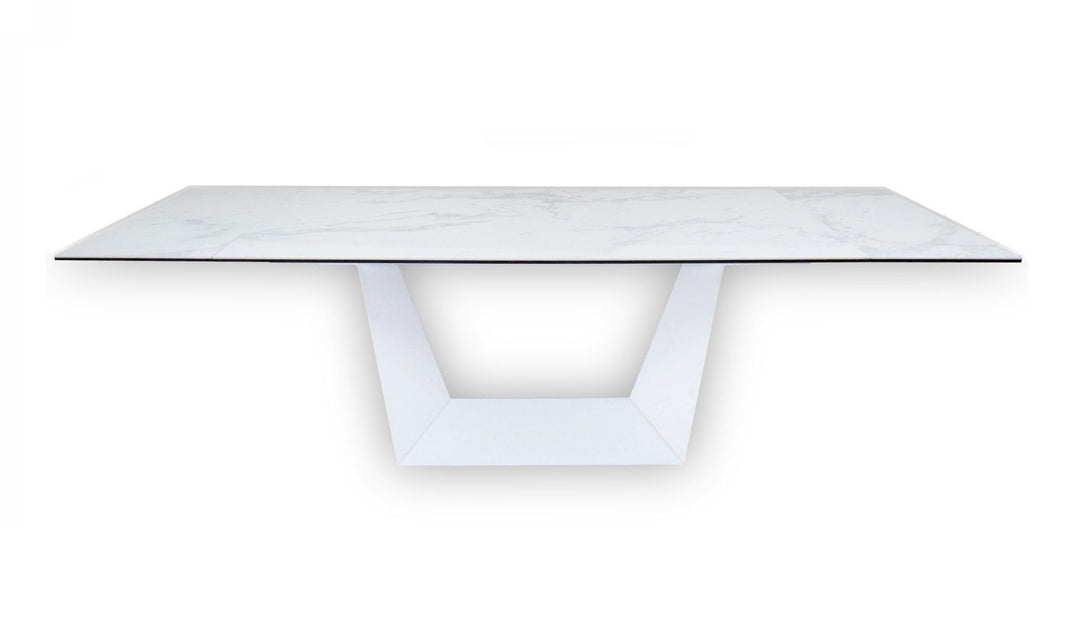 Baldwin - Modern White Ceramic Extendable Dining Table