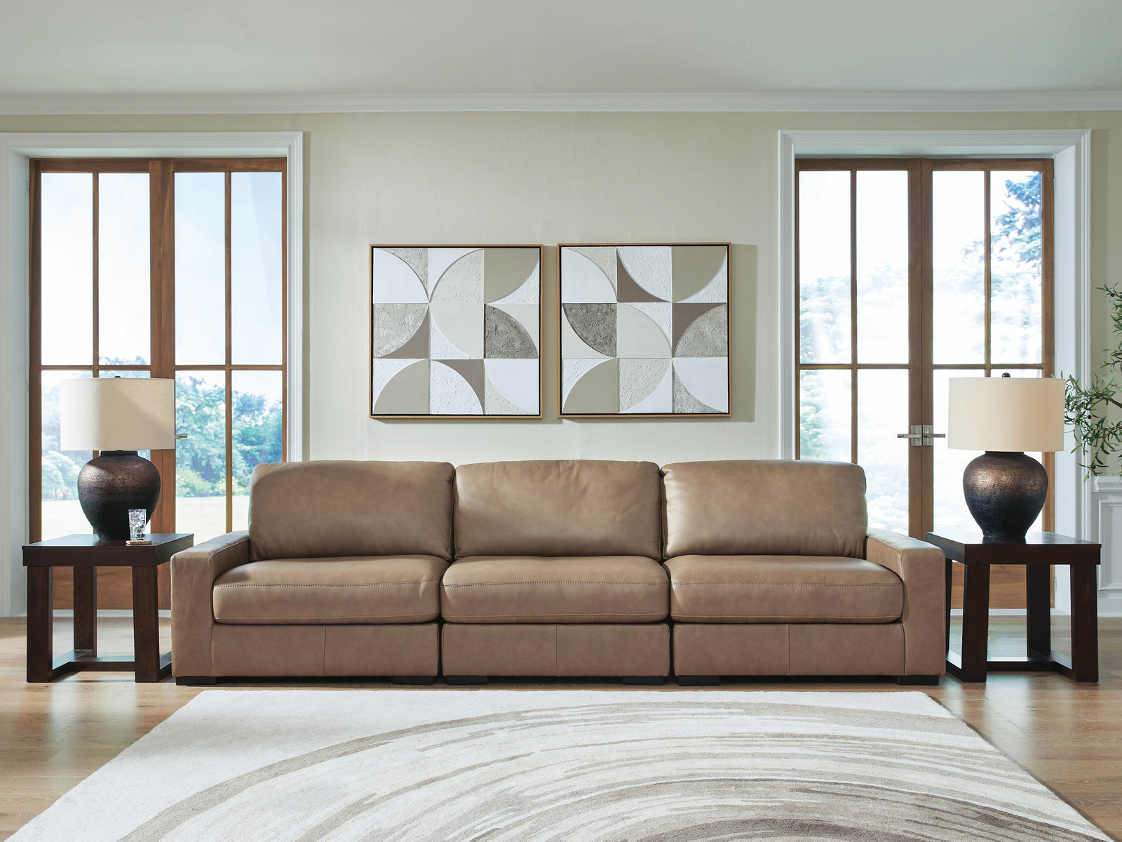 Veronella 3-Piece Sectional Sofa - Dark Brown (2)