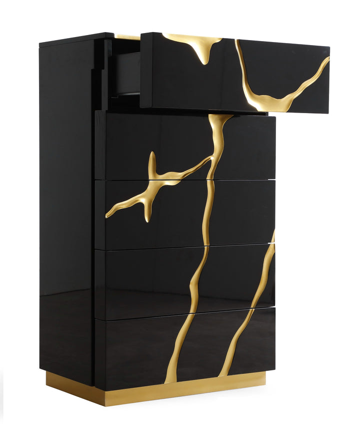 Aspen - Modern Black &amp; Gold Chest