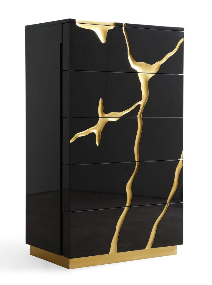 Aspen - Modern Black &amp; Gold Chest