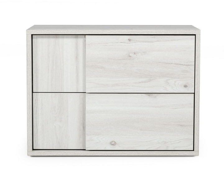 Asus - Italian Modern White Washed Oak Nightstand